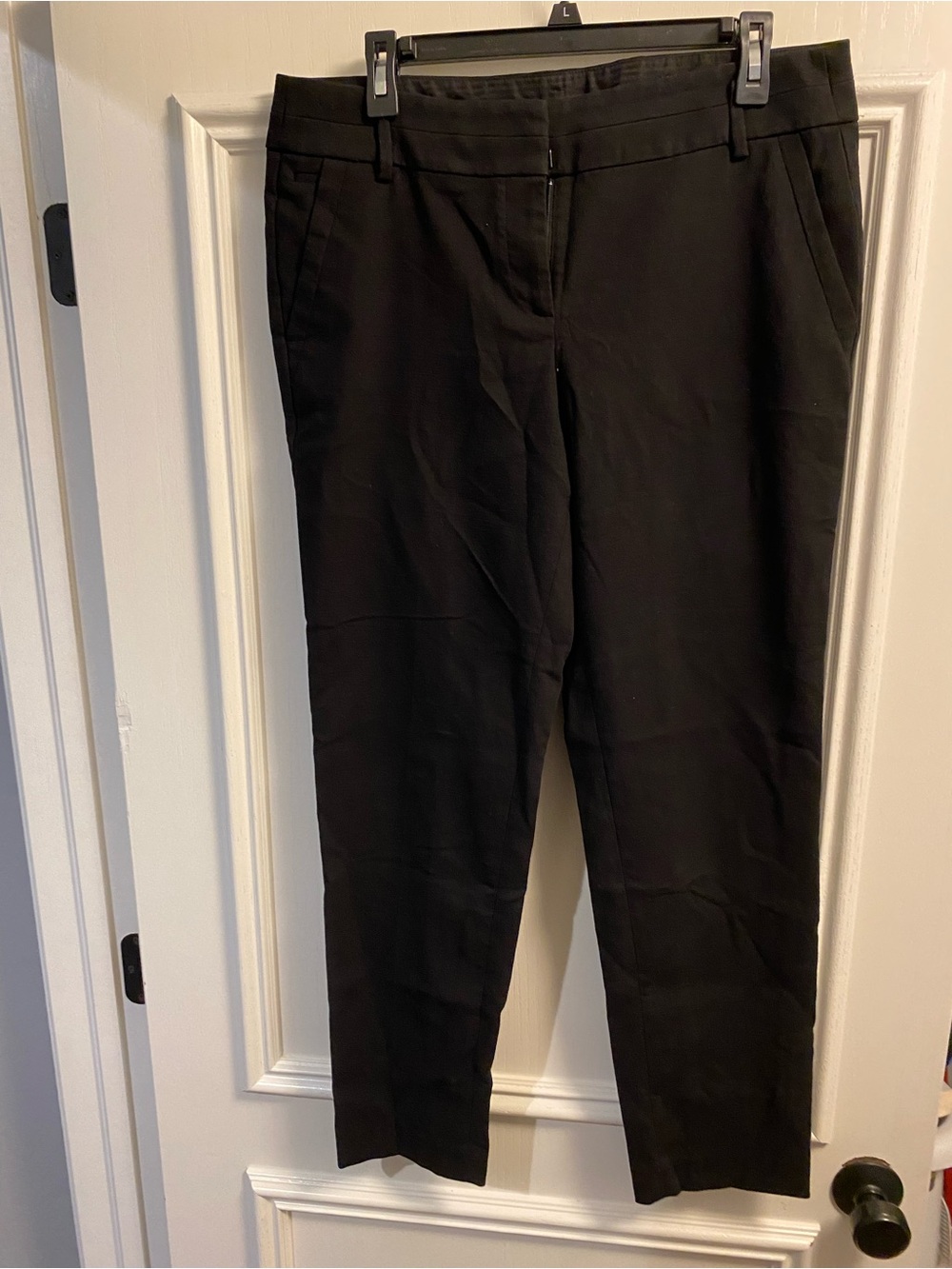 LOFT Black Straight Leg Pull-On Pants